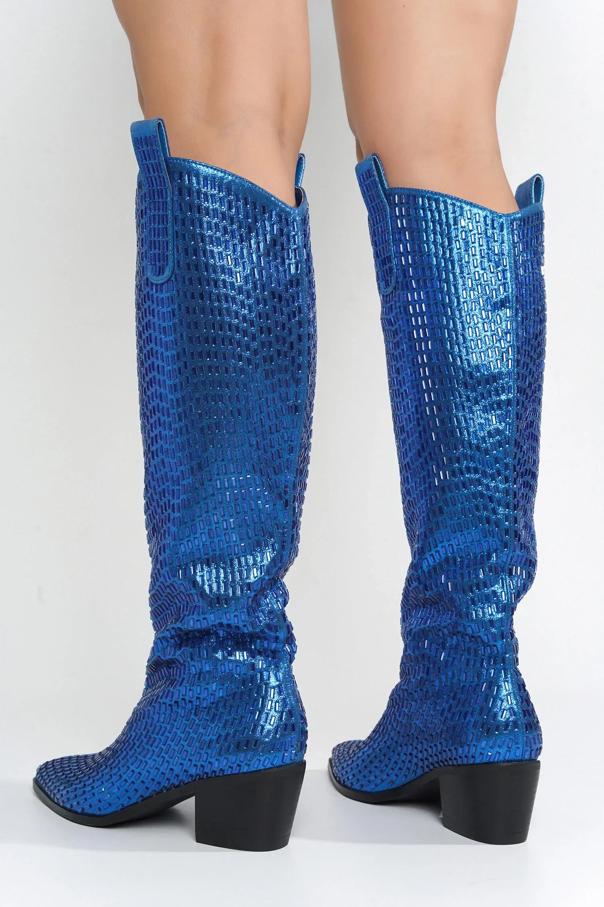 Blazing Boots - Blue or Silver -  Cowgirl Sparkle Holiday Western